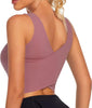 Workout Crop Tops for Women Athletic Tank Tops with Built in Bra Supportive Sports Bra