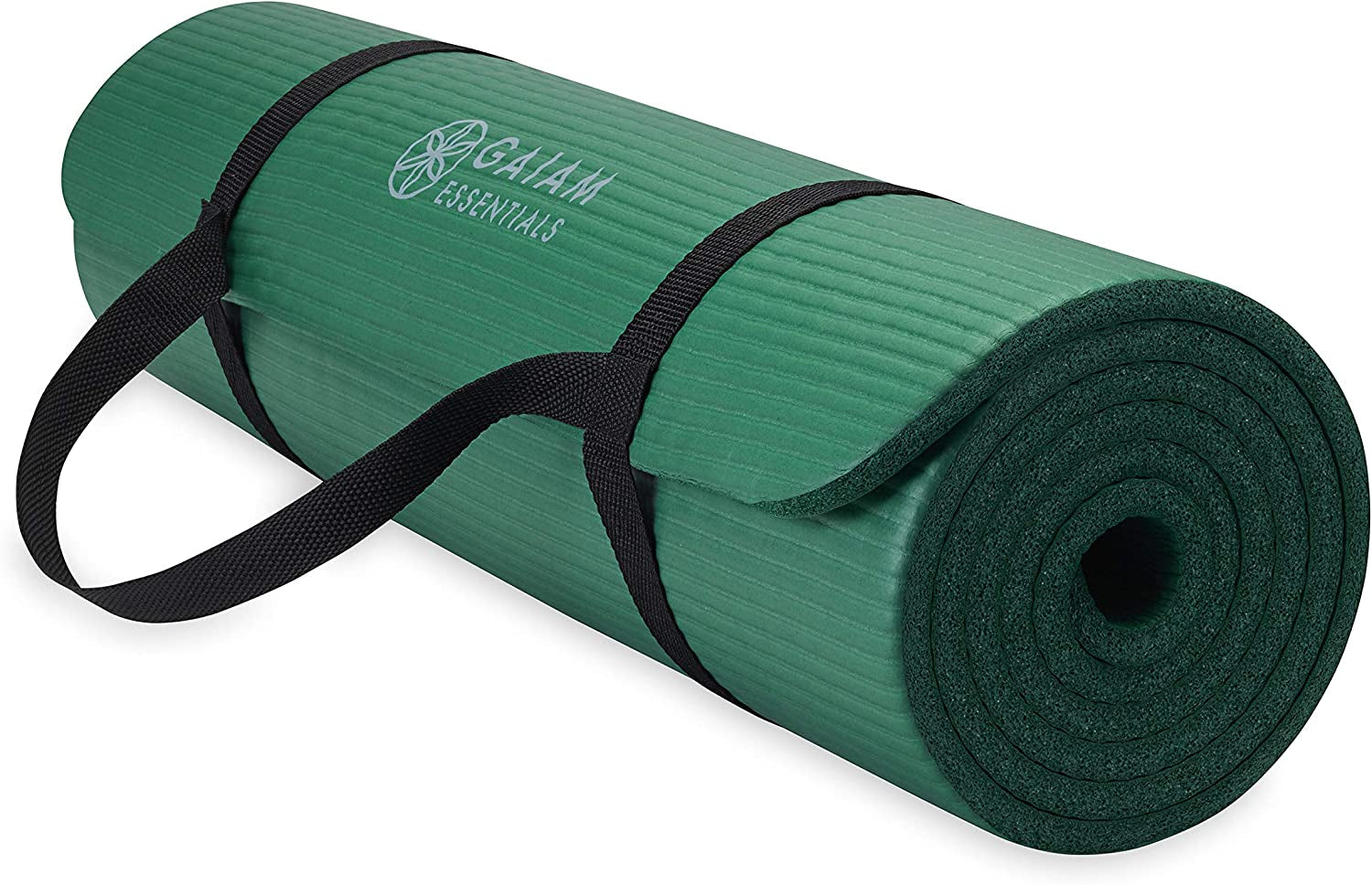 Essentials Thick Yoga Mat Fitness & Exercise Mat with Easy-Cinch Yoga Mat Carrier Strap, 72"L X 24"W X 2/5 Inch Thick