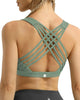 Women'S Medium Support Strappy Back Energy Sport Bra Cotton Feel 6017