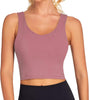 Workout Crop Tops for Women Athletic Tank Tops with Built in Bra Supportive Sports Bra