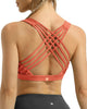 Women'S Medium Support Strappy Back Energy Sport Bra Cotton Feel 6017