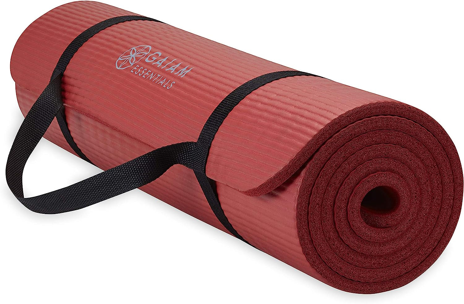 Essentials Thick Yoga Mat Fitness & Exercise Mat with Easy-Cinch Yoga Mat Carrier Strap, 72"L X 24"W X 2/5 Inch Thick