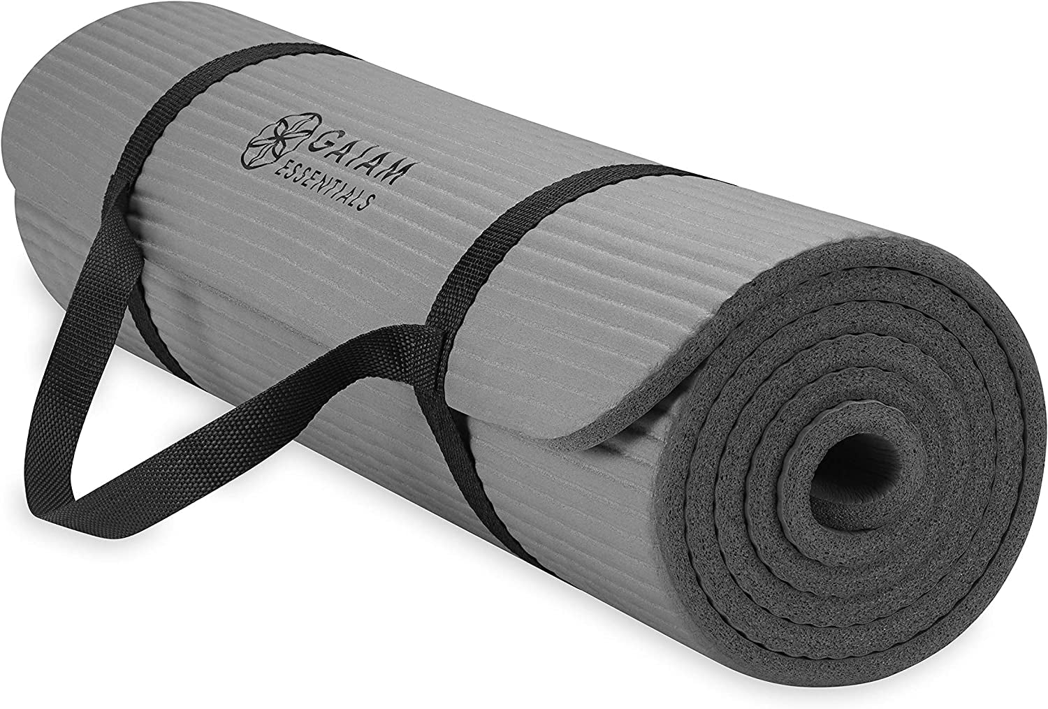 Essentials Thick Yoga Mat Fitness & Exercise Mat with Easy-Cinch Yoga Mat Carrier Strap, 72"L X 24"W X 2/5 Inch Thick