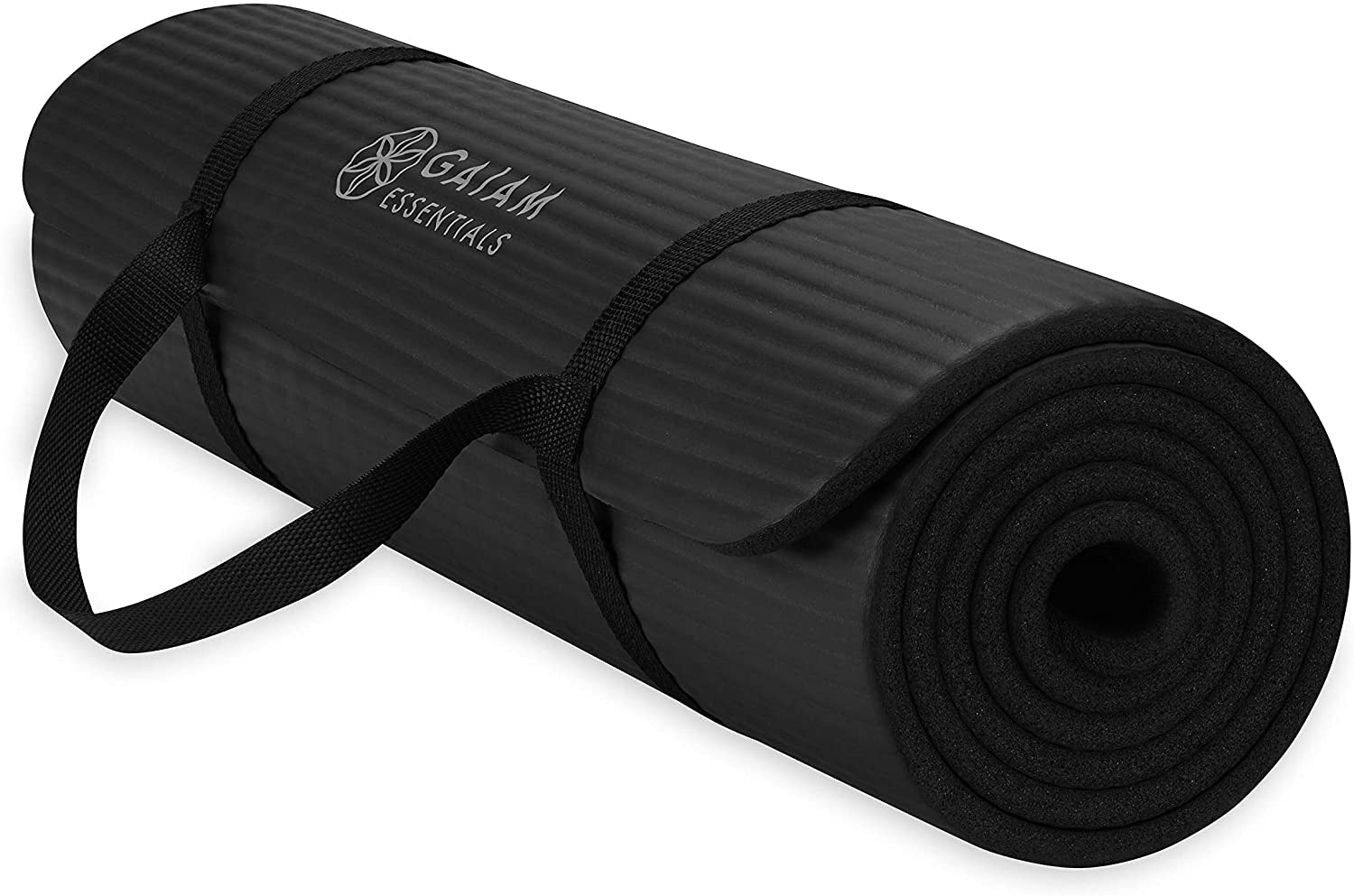 Essentials Thick Yoga Mat Fitness & Exercise Mat with Easy-Cinch Yoga Mat Carrier Strap, 72"L X 24"W X 2/5 Inch Thick