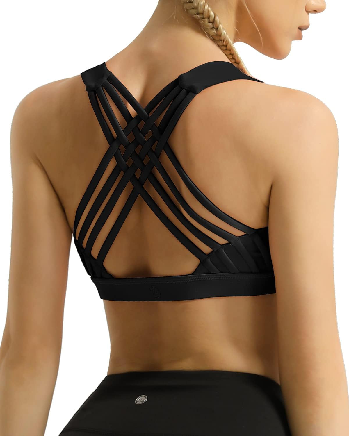 Women'S Medium Support Strappy Back Energy Sport Bra Cotton Feel 6017