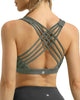 Women'S Medium Support Strappy Back Energy Sport Bra Cotton Feel 6017