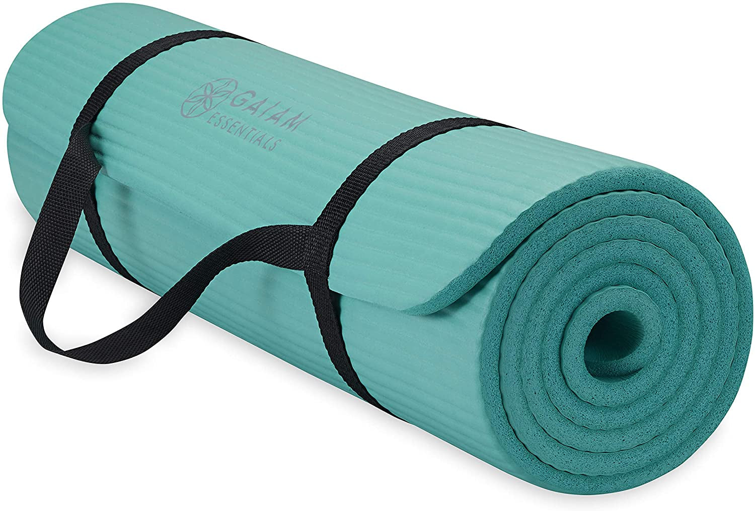 Essentials Thick Yoga Mat Fitness & Exercise Mat with Easy-Cinch Yoga Mat Carrier Strap, 72"L X 24"W X 2/5 Inch Thick