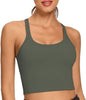 Workout Crop Tops for Women Athletic Tank Tops with Built in Bra Supportive Sports Bra