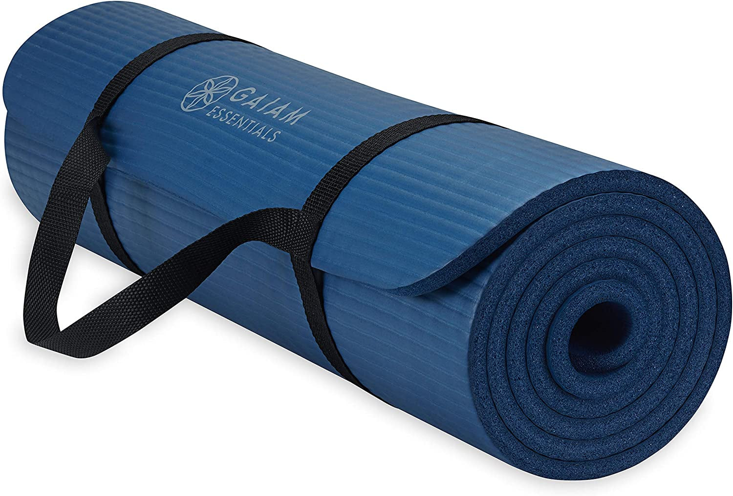 Essentials Thick Yoga Mat Fitness & Exercise Mat with Easy-Cinch Yoga Mat Carrier Strap, 72"L X 24"W X 2/5 Inch Thick