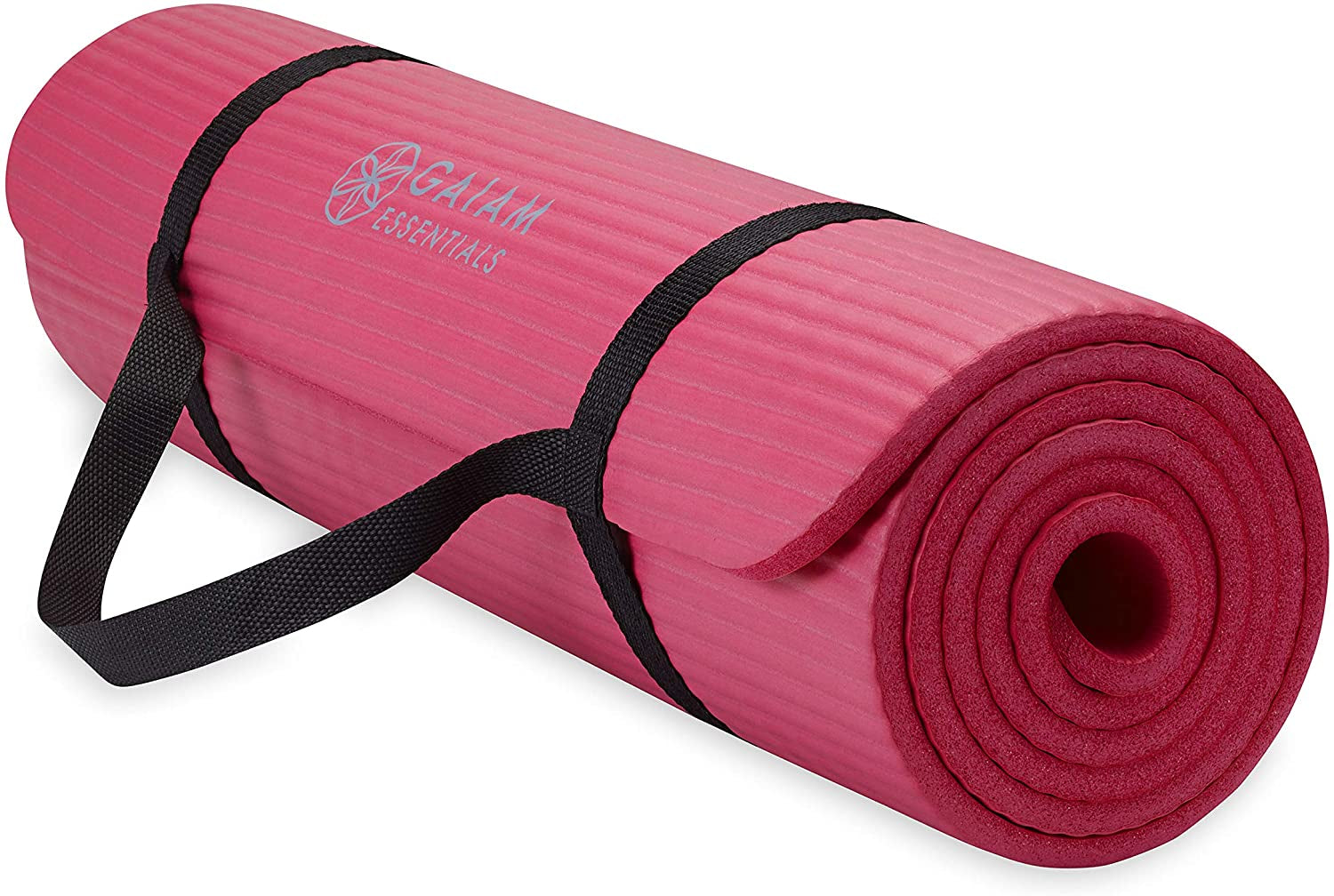 Essentials Thick Yoga Mat Fitness & Exercise Mat with Easy-Cinch Yoga Mat Carrier Strap, 72"L X 24"W X 2/5 Inch Thick